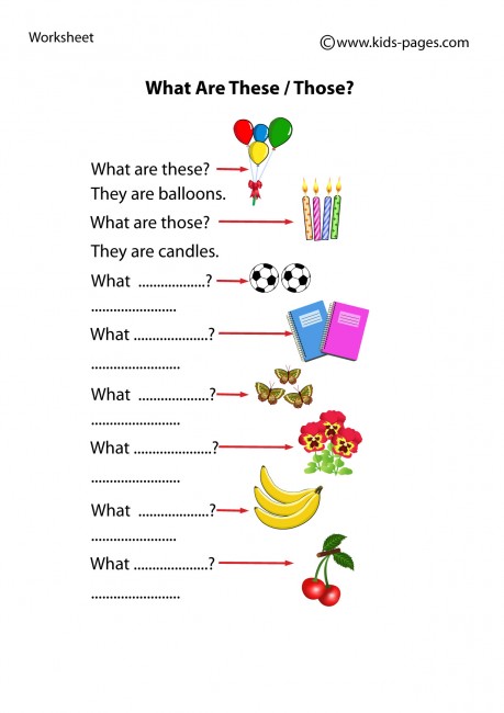 Demonstrative Pronouns What Are These Those Worksheet